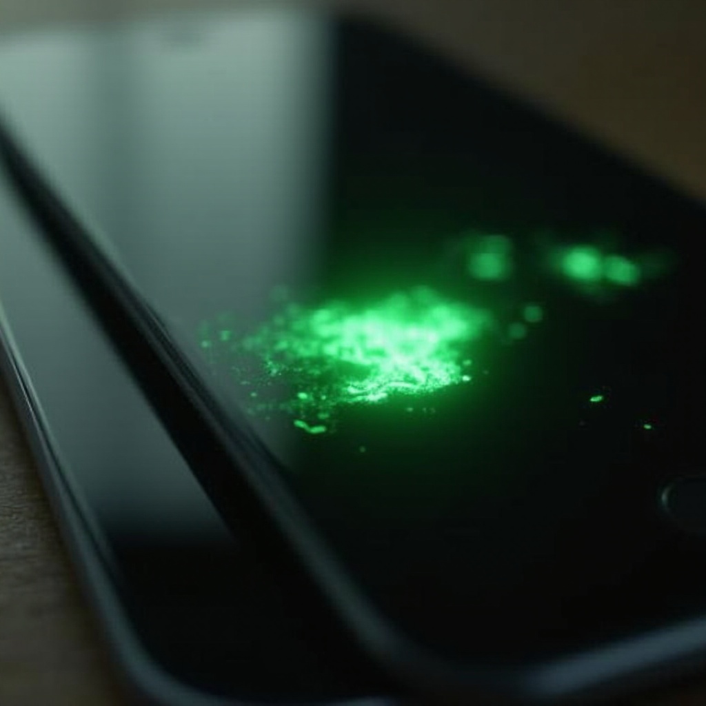 iphone flashes green